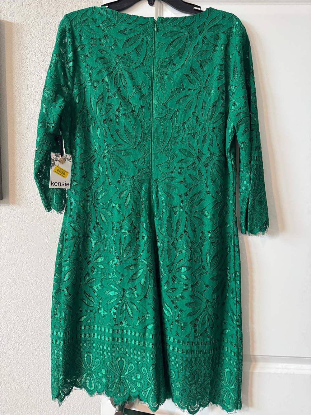 Kensie Emerald Green Lace Shift Midi Dress - Picture 4 of 5